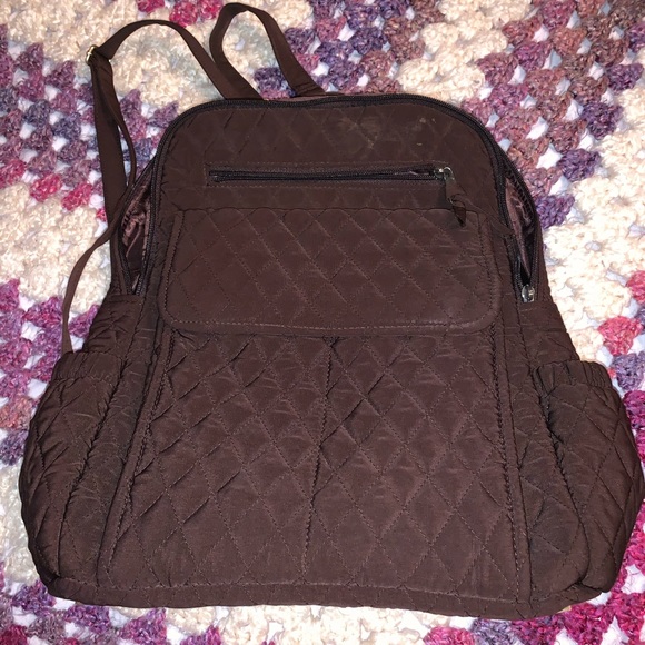 Vera Bradley backpack brown quilted pattern - Picture 2 of 16